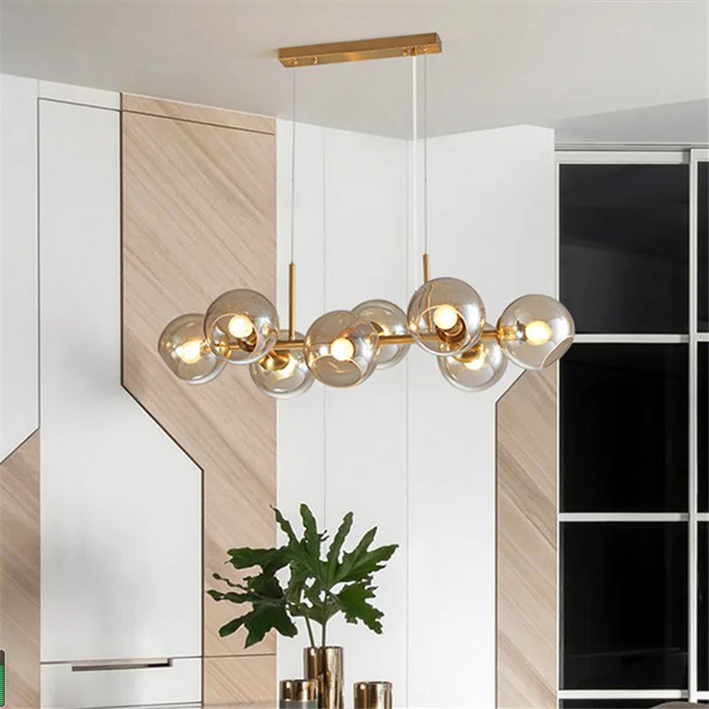 lustre moderne en verre pour bar et table à manger - vue 5 sur 8