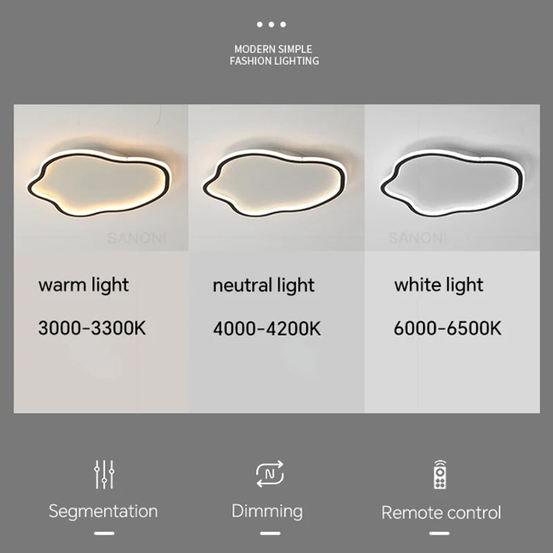 Plafond moderne à LEDs lampes lustre modélisation créative plafonnier salon chambre simple rond décor à la maison éclairage intérieur - vue 6 sur 13