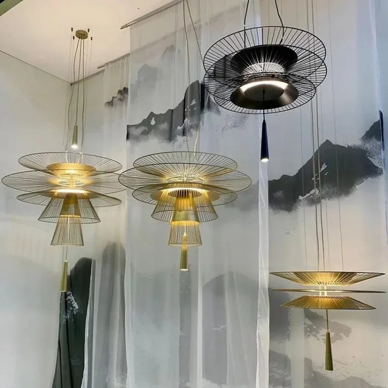 lustre design moderne led minimaliste pour bar alimentaire - vue 4 sur 15