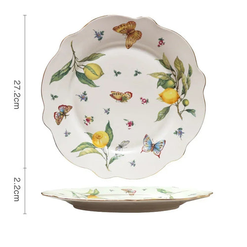 assiette ceramique style europeen motif citron elegante