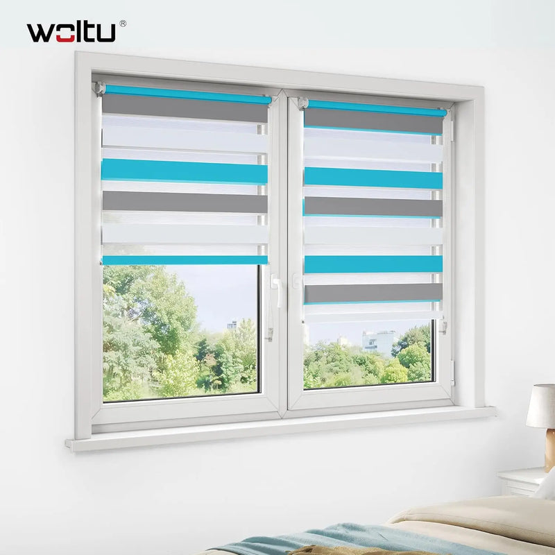 Store enrouleur jour nuit zebra pour fenêtre salon