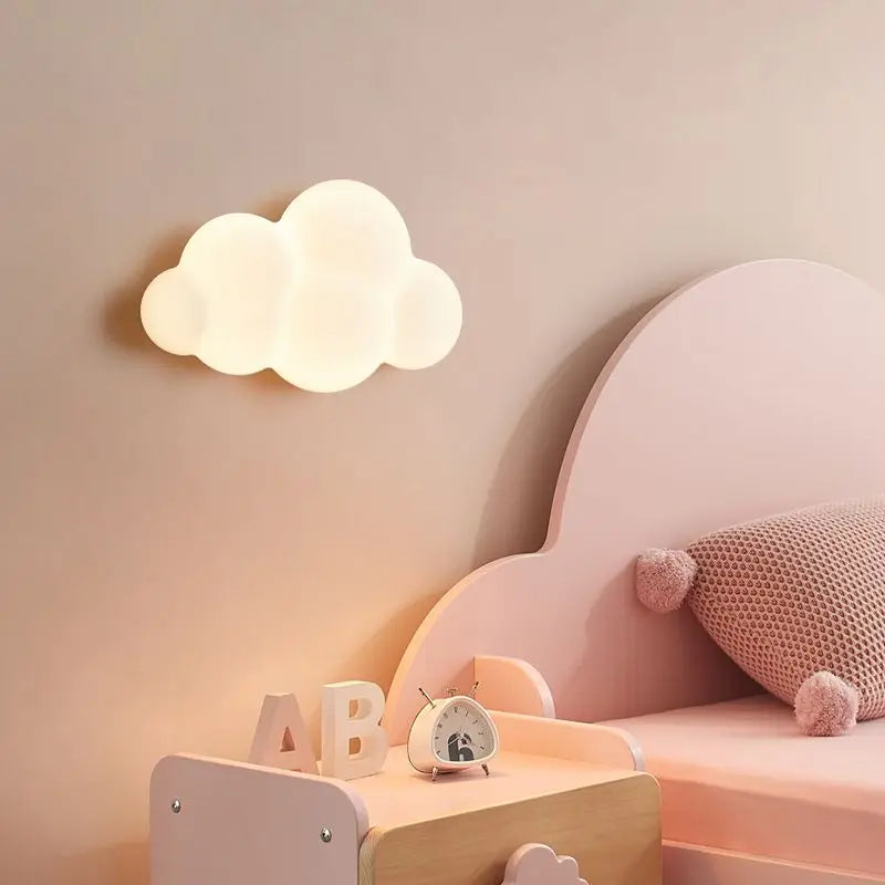 applique murale en forme de nuage pour enfants avec télécommande et gradation - vue 5 sur 8
