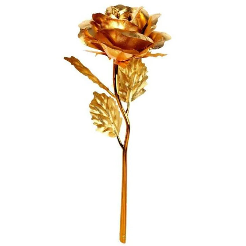fleur de rose artificielle en métal doré décorative à offrir - vue 18 sur 19