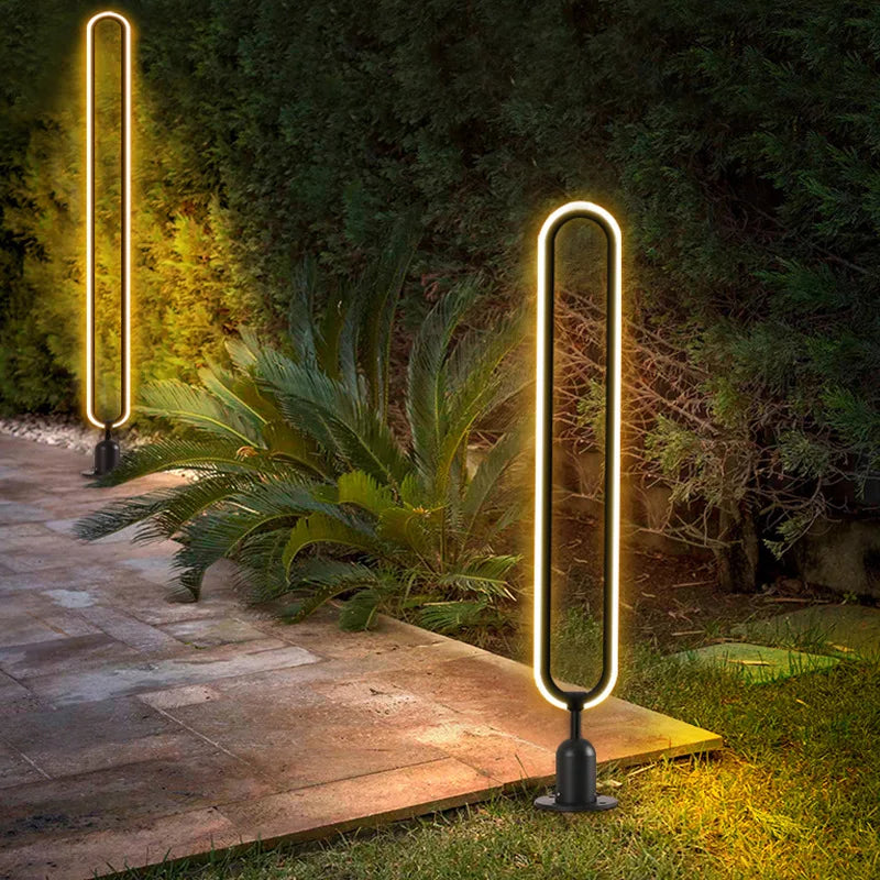 lampe LED extérieure ronde minimaliste pour jardin et allée