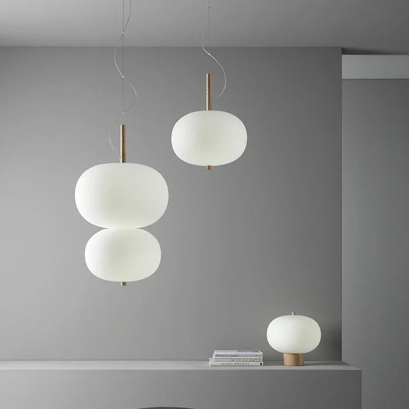 suspension scandinave grande boule de verre pour salon