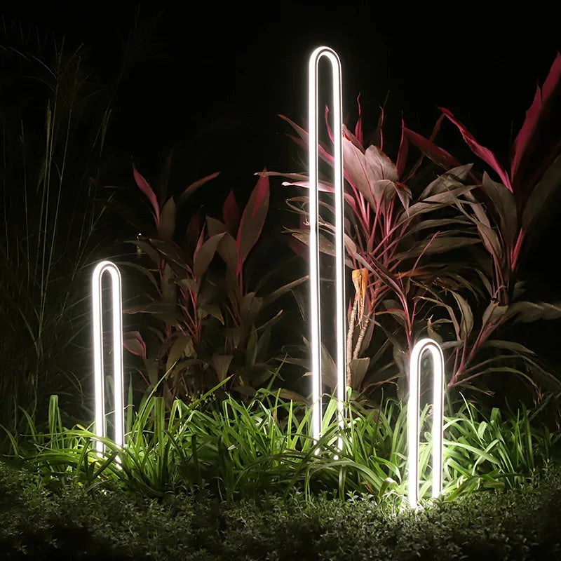 lampe LED extérieure ronde minimaliste pour jardin et allée
