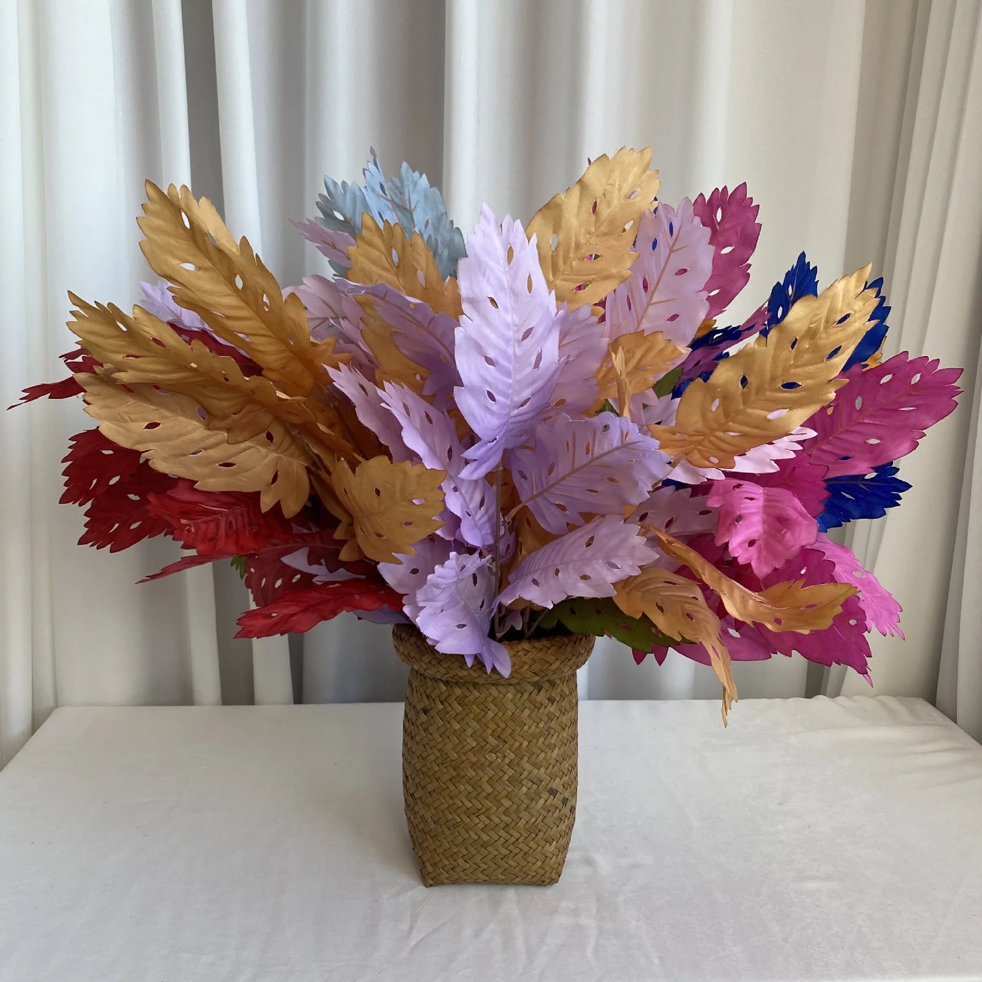 plantes artificielles feuilles de soie pour décoration florale - vue 4 sur 15