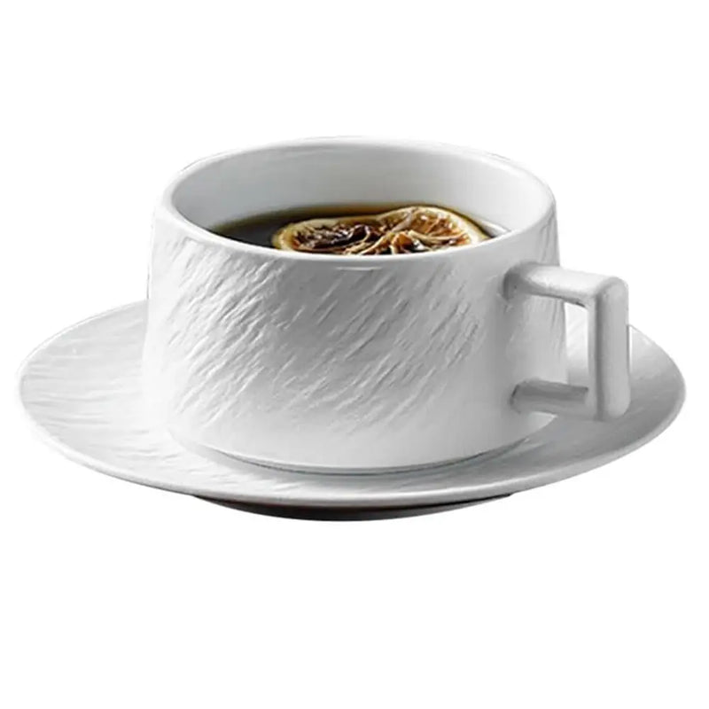 Ensemble tasse assiette ceramique style sable ergonomique