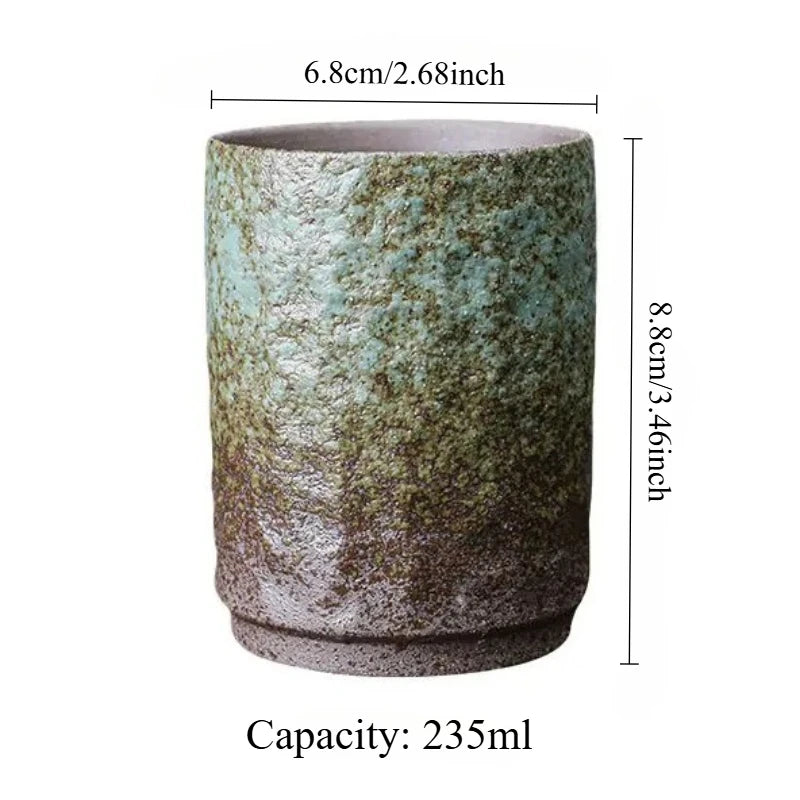 Mug vintage en ceramique chinoise style rustique artisanal