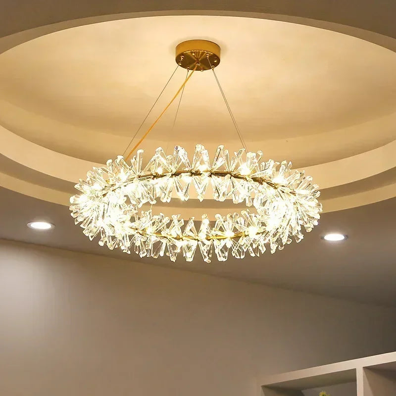 suspension moderne en cristal transparent pour décoration intérieure - vue 4 sur 13
