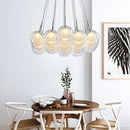 Boule de verre LED moderne en boule plafond lustre nordique salon salle à manger chambre décor à la maison suspension lampe de restaurant