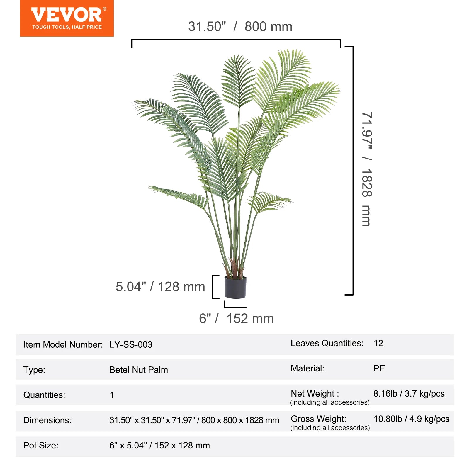 plante artificielle palmier facile d'entretien et sécurisée pour intérieur - vue 12 sur 11