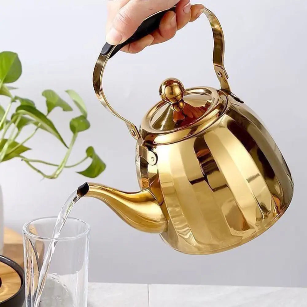 Bouilloire inox motif fleur infuseur amovible poignée isolante - vue 6 sur 7