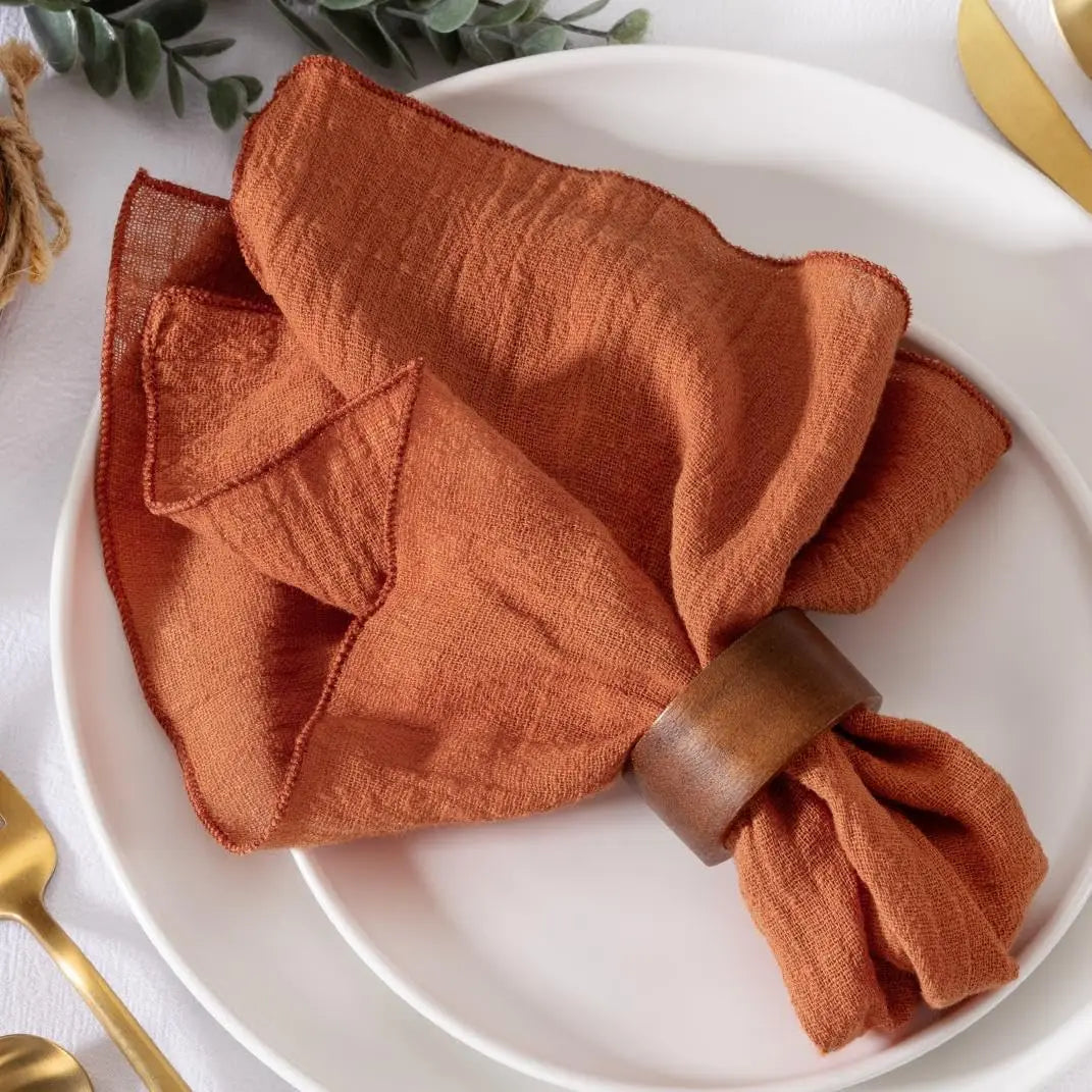 Serviette de table gaze de coton style champetre - vue 3 sur 6
