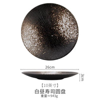 assiette céramique ronde style japonais rétro plat pâtes