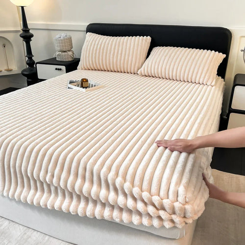 housse de matelas en velours chaud pour hiver doux et épais