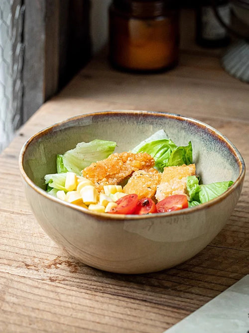 Bol salade céramique vintage bords irréguliers 14 cm
