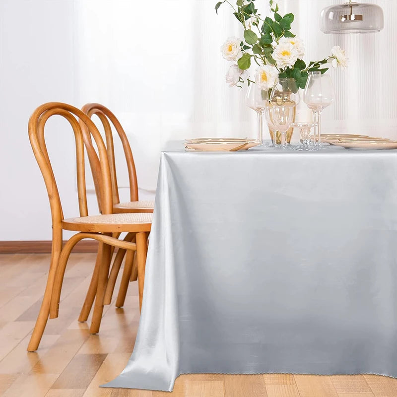 Nappe satin polyester douce oilproof pour table fete