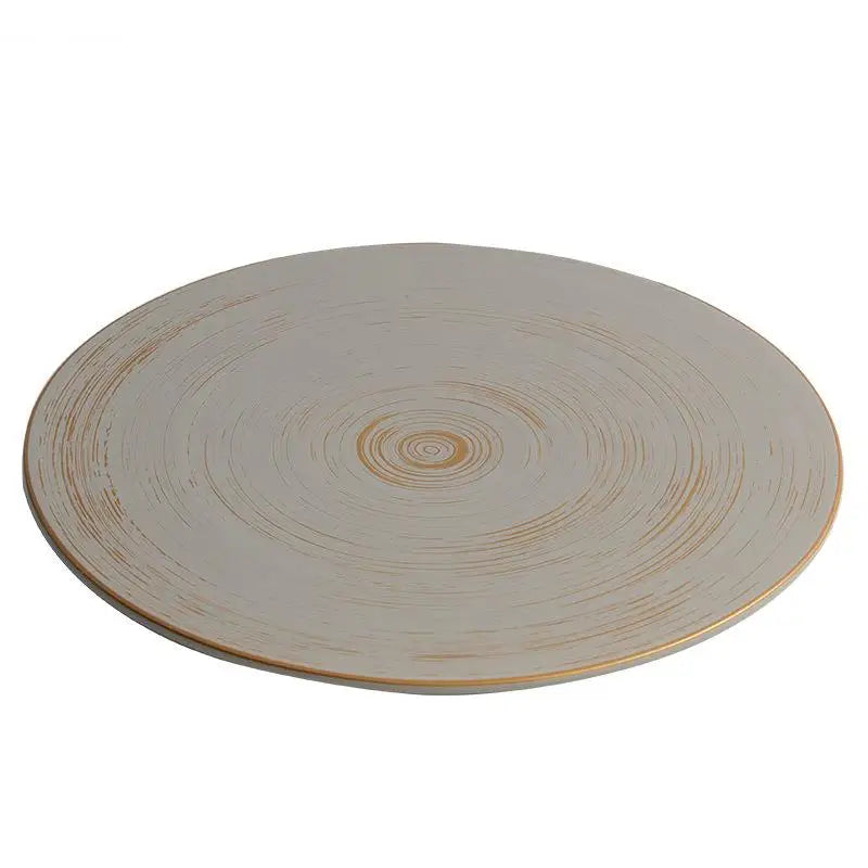 Assiette plate en céramique style rétro bordure élégante