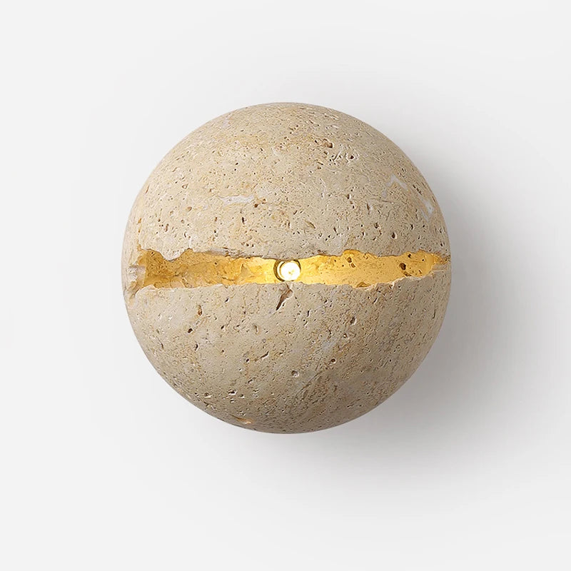 Applique murale boule Wabi Sabi naturel jaune grotte pierre salon couloir escalier chez l'habitant hôtel Led décoration chaude