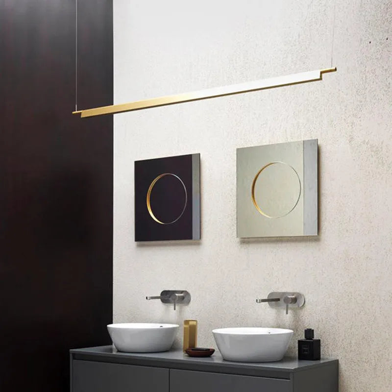 Suspension design scandinave linéaire compendium led longue - vue 4 sur 9