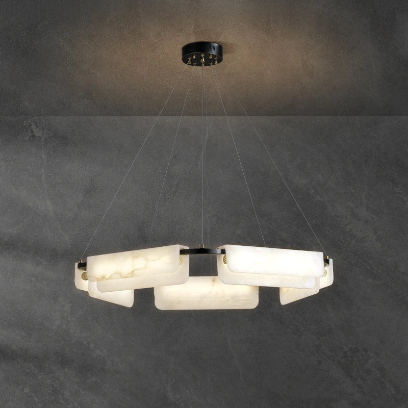 lustre nordique en marbre led pour décoration moderne