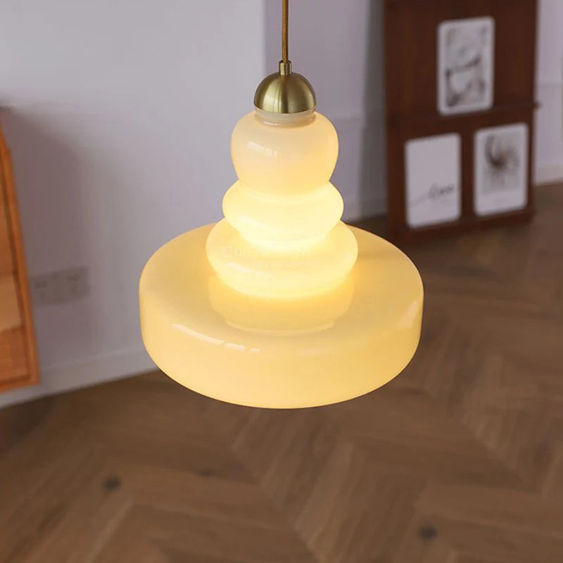 suspension rétro nordique bauhaus en verre gourde pour éclairage - vue 4 sur 10
