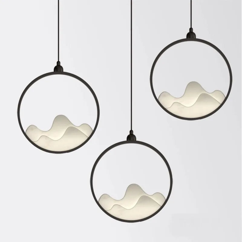 lustre chinois rétro en fer avec lumière led décorative - vue 6 sur 7
