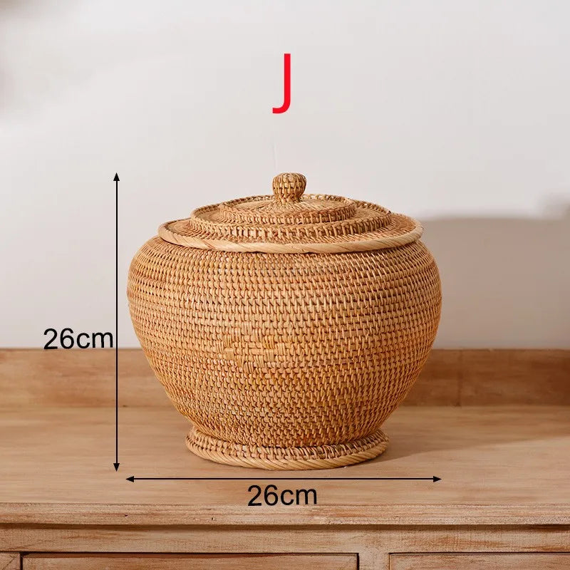 panier de rangement en rotin pour aliments et thé - vue 7 sur 16