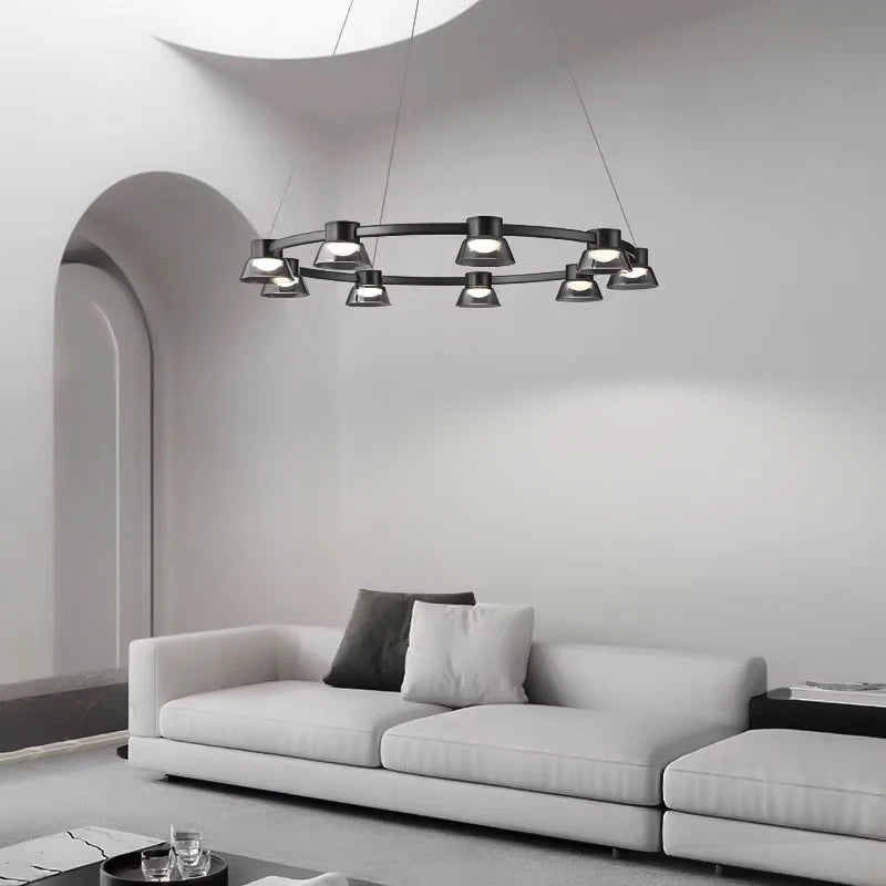lustre en verre minimaliste italien pour intérieur moderne - vue 4 sur 12