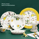 Assiette ceramique motif citron style europeen pour cuisine