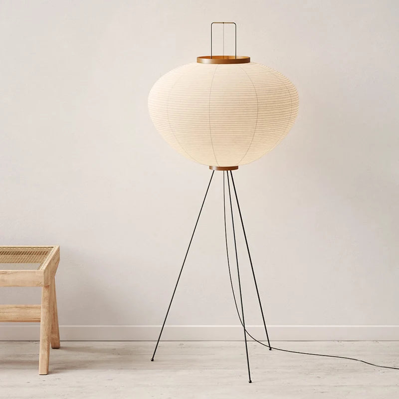 Nordique LED aponais Wabi Sabi fait à la main papier de riz lampadaire Vintage salon chambre décor à la maison chevet debout Table lumière