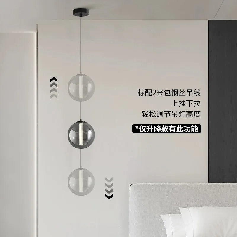 suspension en verre fumé lampe design pour restaurant et café - vue 6 sur 8