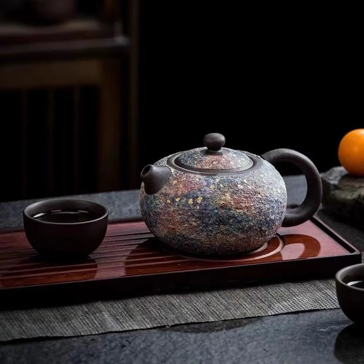 Théière xishi artisanale céramique style rétro chinois coffret - vue 5 sur 7