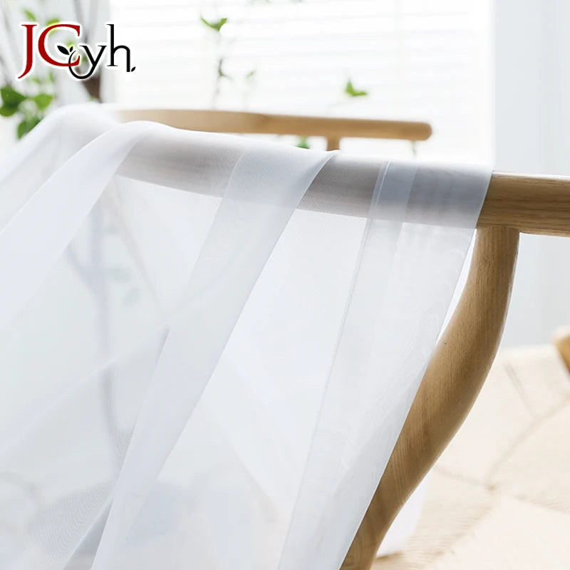 Voilage organza froissé long pour salon chambre fenêtre - vue 4 sur 7