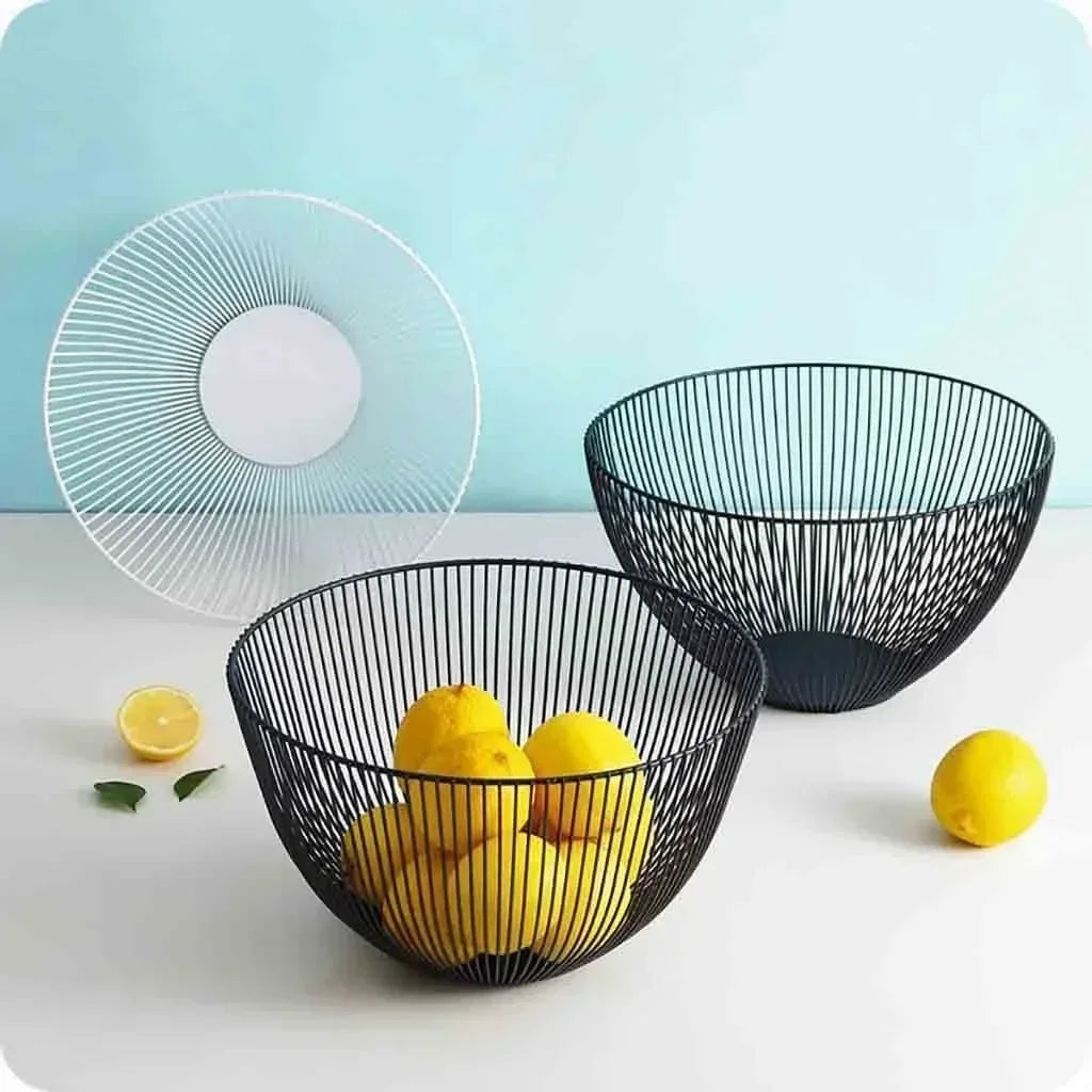 panier de rangement en métal pour fruits et pain