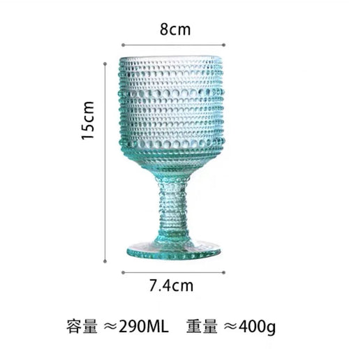 Verres retro relief pied haut verrerie cocktail fete