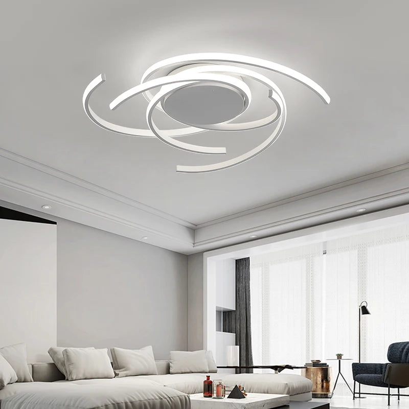 plafonnier led moderne avec télécommande pour décoration intérieure - vue 4 sur 11