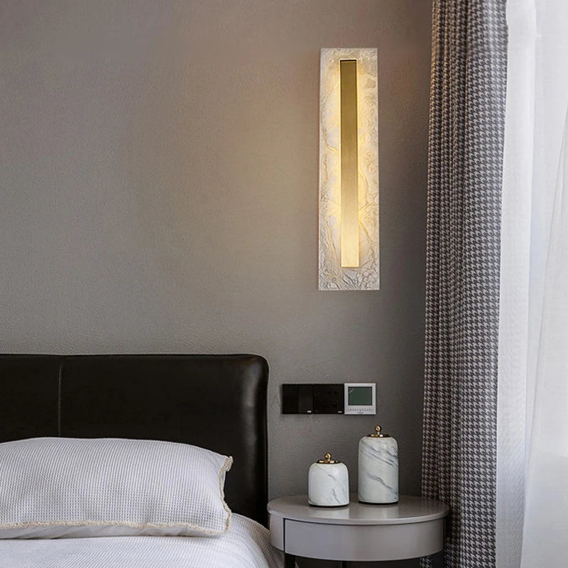 applique murale minimaliste en marbre ovale carré tout en cuivre