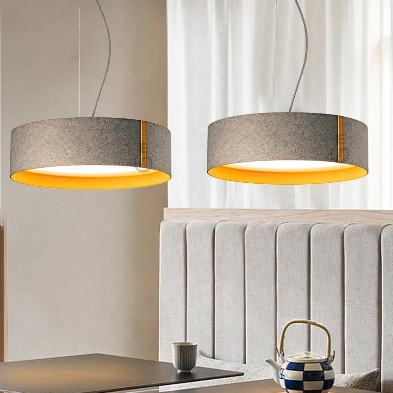 lampe suspendue moderne en tissu feutré pour styliste créatif