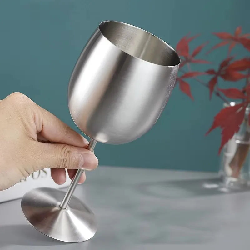 Verres vin acier inoxydable mat 350 ml moderne