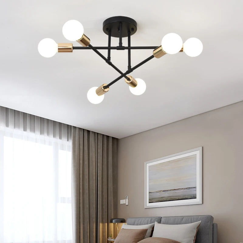 luxe rétro led lustre suspendu - vue 2 sur 9
