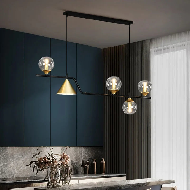 Kithchen Island Chandelier Nordic Pendant Lamp Glass Suspension Luminaire Ceiling Hanging Lamps - vue 6 sur 12