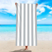 Serviette de plage a rayures sechage rapide absorbante