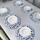 set de table fleurs champêtre bord ondulé vague