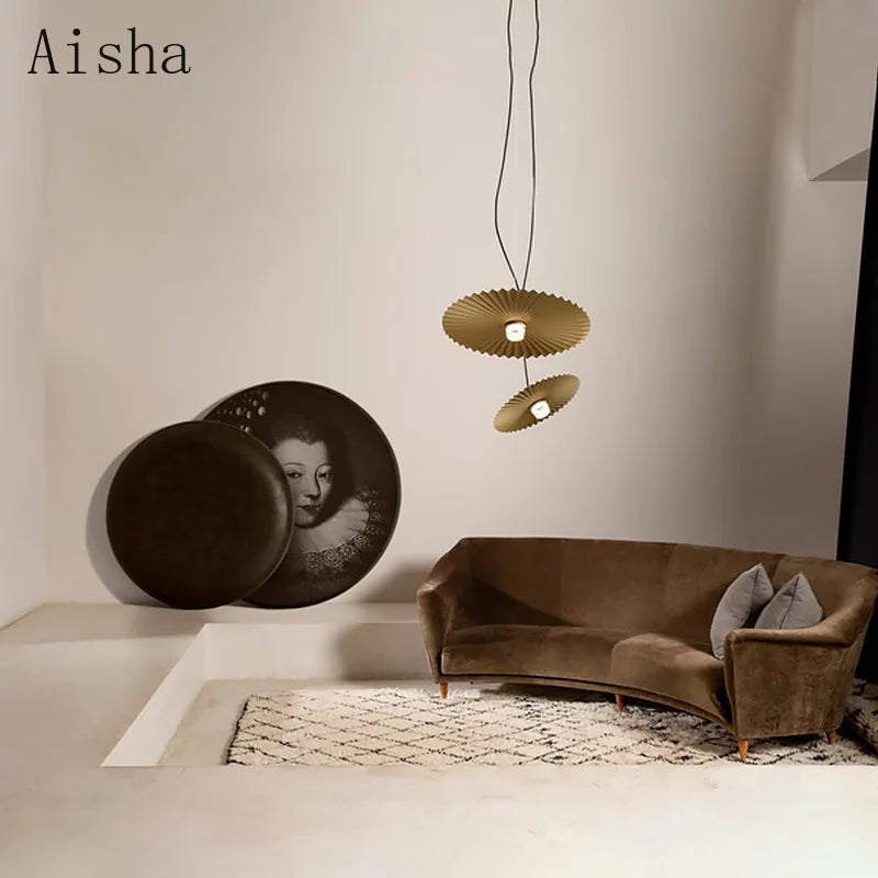 suspension artistique plissée pour café restaurant et boutique - vue 4 sur 8