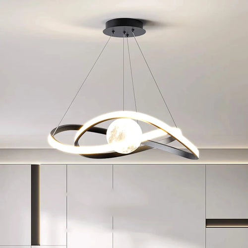 lustre nordique led lune lampe suspendue éclairage intérieur décoratif