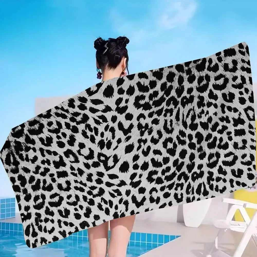 Serviette de bain microfibre motif animaux cartoon douce - vue 6 sur 7