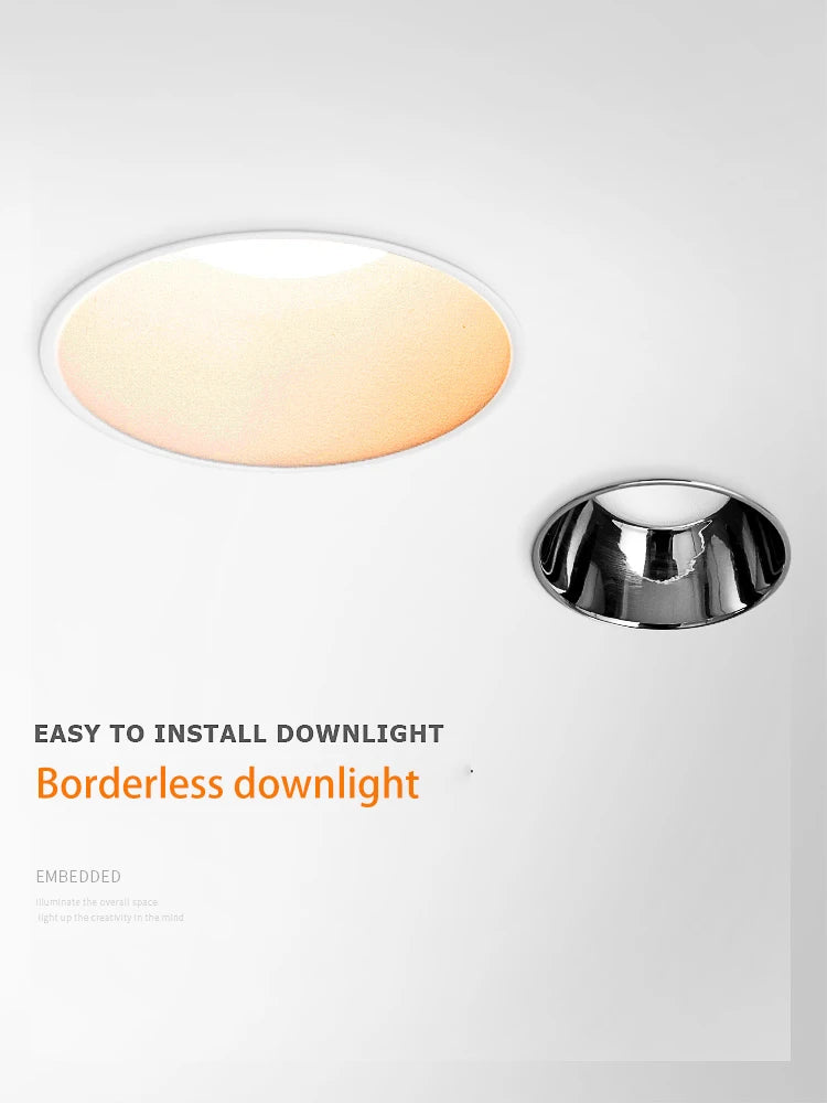 led sans bordure encastrée anti-éblouissement en aluminium sans garniture - vue 3 sur 7