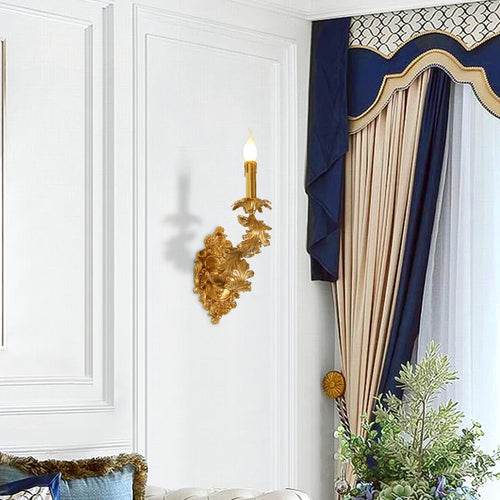 XUANZHAO Vintage français pleine cuivre applique hôtel Club Villa allée bougie lampe intérieure chambre cuivre lampe de chevet